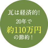 瓦は経済的！20年で約110万円の節約！