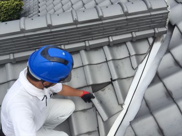 岡山県玉野市　雨漏り修理　瓦修理