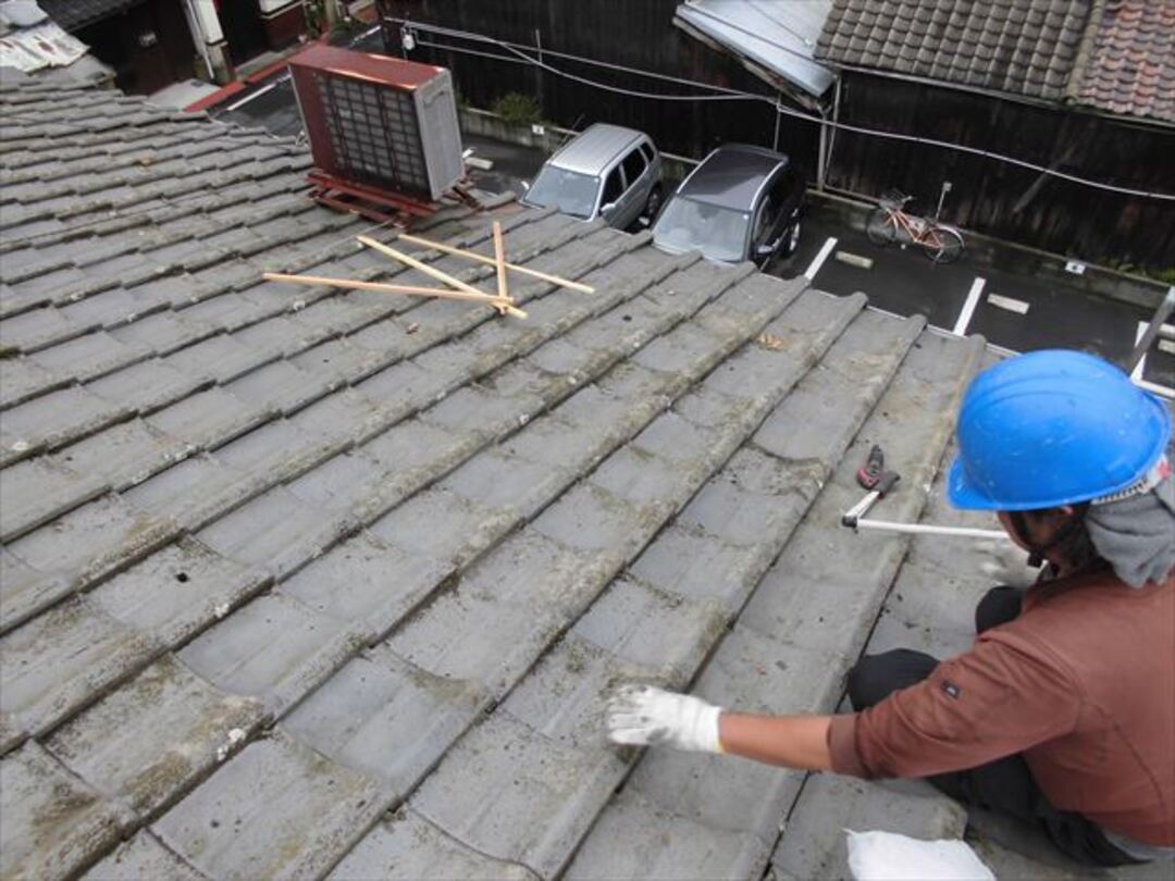 倉敷市で雨漏りしている箇所を下地補強し瓦を葺き直しました